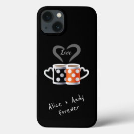Funda Para iPhone 13 Naranja + Black Coffee Color Trendy