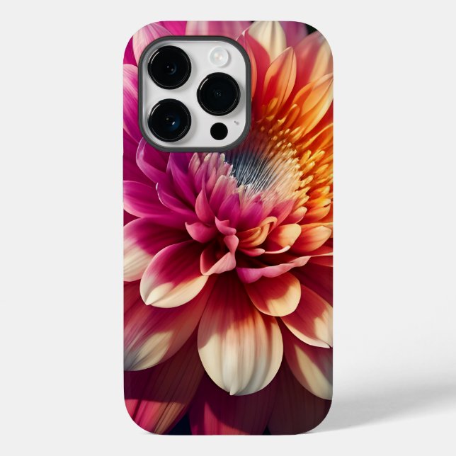 Funda De Case-Mate Para iPhone Naranja blanco amarillo rosa morado azul dahlia fl (Reverso )