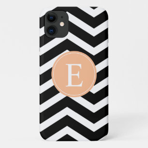 Funda Para iPhone 11 Naranja blanco negro Personalizado Chevron