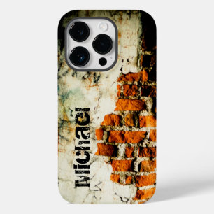 Funda Para iPhone 14 Pro De Case-Mate Naranja blanco Pared de ladrillo grafiti Nombre pe