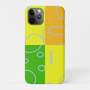 Funda Para iPhone 11 Pro Naranja brillante Loop geométrico verde amarillo