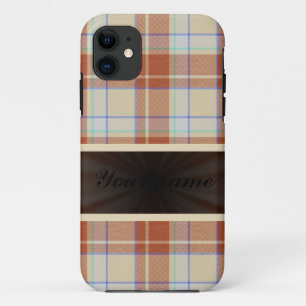 Funda Para iPhone 11 Naranja Brown Tartán con Ribbon