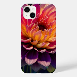 Funda Para iPhone 14 Plus De Case-Mate Naranja caliente y flor de Dahlia rosa