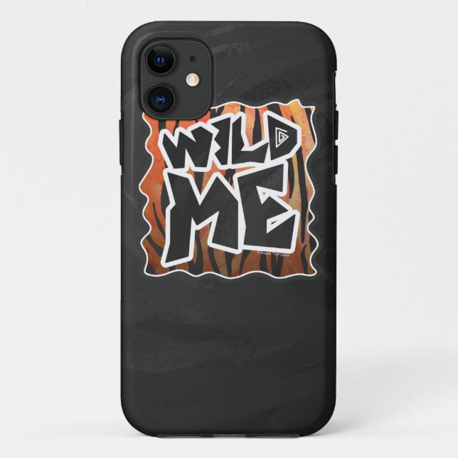 Funda De Case-Mate Para iPhone Naranja caliente y papel negro de tigre salvaje (Reverso)