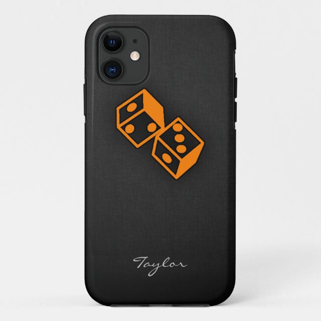 Funda De Case-Mate Para iPhone Naranja Casino Dice (Reverso)