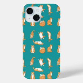 Funda Para iPhone 15 Naranja Cats Funny