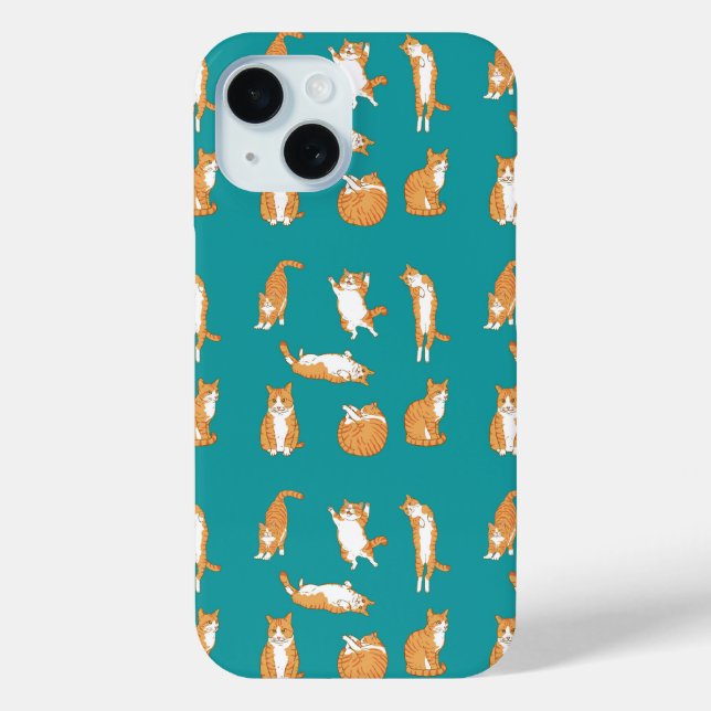 Funda De Case-Mate Para iPhone Naranja Cats Funny (Reverso )