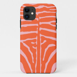 Funda Para iPhone 11 Naranja cebra y rosa