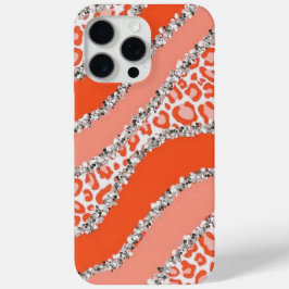 Funda Para iPhone 15 Pro Max Naranja Cheetah Print
