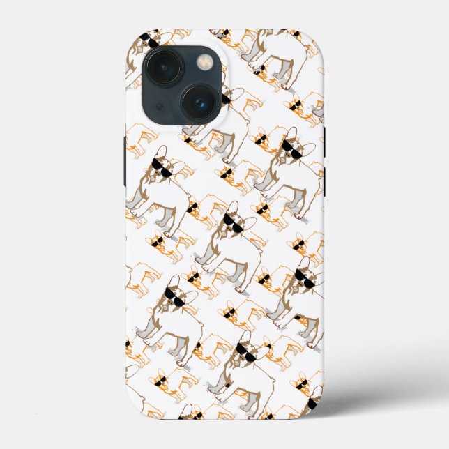 Funda De Case-Mate Para iPhone Naranja con patrón Frenchie Howlelu (Reverso )