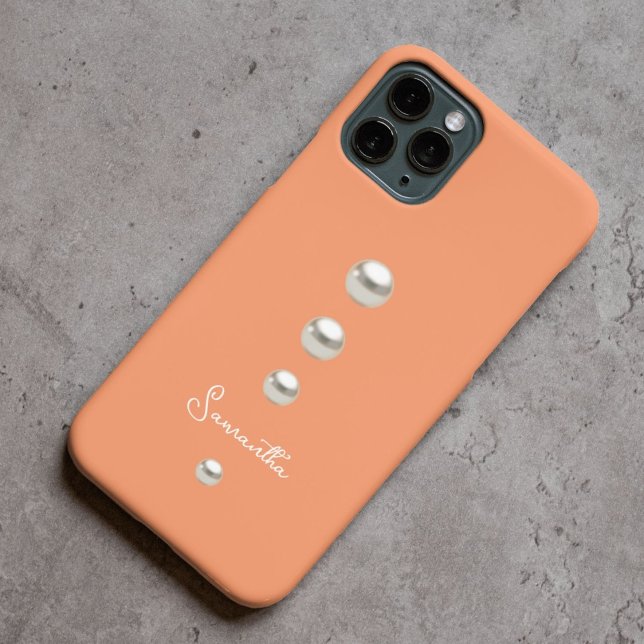 Funda De Case-Mate Para iPhone naranja con perlas (Subido por el creador)