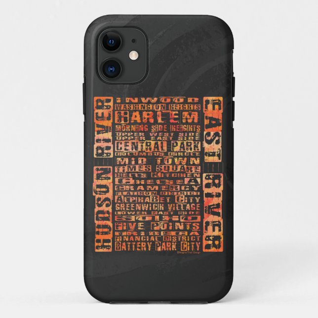Funda De Case-Mate Para iPhone Naranja de Barrios de Nueva York (Reverso)