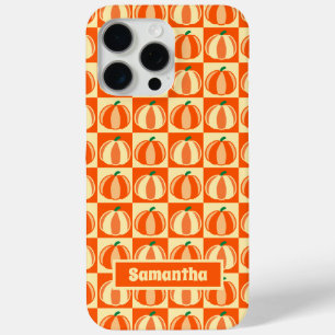 Funda Para iPhone 15 Pro Max Naranja de calabaza ventilado Tartán Platos de Acc