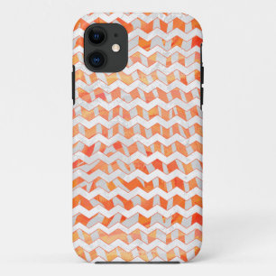 Funda Para iPhone 11 Naranja de cebra y blanco