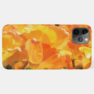 Funda Para iPhone 11 Pro Max Naranja de cierre y tulipanes amarillos