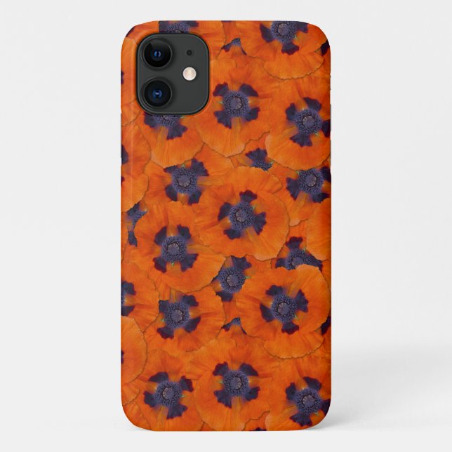 Funda De Case-Mate Para iPhone Naranja de escarlata Poppy patrón sin soldadura (Reverso)