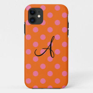 title_seo2 Naranja de monograma y puntos de polka rosa