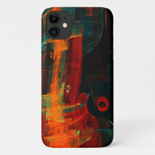 Funda Para iPhone 11 Naranja del agua Azul Rojo Azul Moderno Resumen Pa