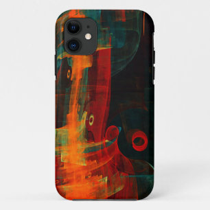 Funda Para iPhone 11 Naranja del agua Azul Rojo Azul Moderno Resumen Pa