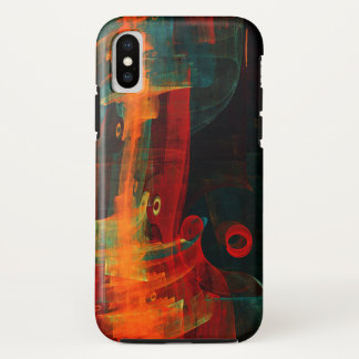 Funda Para iPhone X Naranja del agua Azul Rojo Azul Moderno Resumen Pa