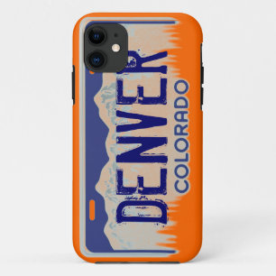 Funda Para iPhone 11 Naranja Denver Colorado licencia azul iphone 5 fun