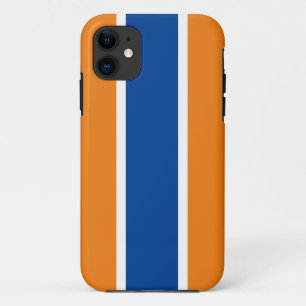 Funda Para iPhone 11 Naranja deportivo brillante franjas de Carreras bl