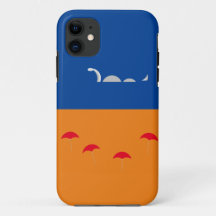 Naranja divertido Deep Blue Sea Serpent Beach Umbr