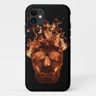 Naranja Flame Skull iPhone 5G Funda