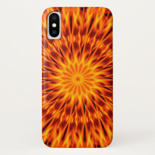 Funda Para iPhone X Naranja Flames Kaleidoscope