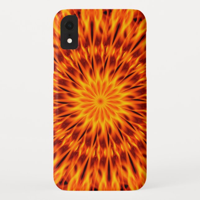 Funda De Case-Mate Para iPhone Naranja Flames Kaleidoscope (Reverso)