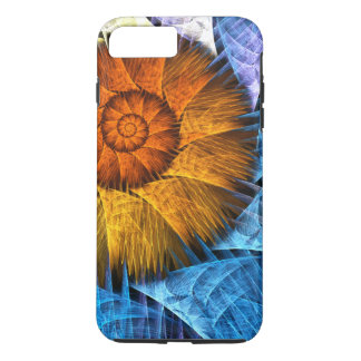 Funda Para iPhone 8 Plus/7 Plus Naranja floral Azul amarillo abstracto arte