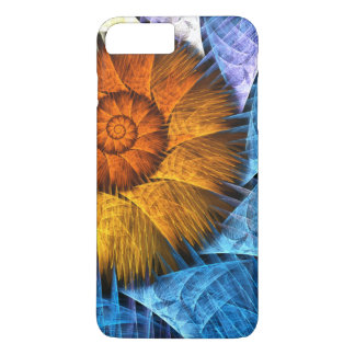 Funda Para iPhone 8 Plus/7 Plus Naranja floral Azul amarillo abstracto arte