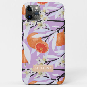 Funda Para iPhone 11 Pro Max Naranja Floral de ramas de crecimiento de cítricos