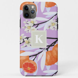 Funda Para iPhone 11 Pro Max Naranja Floral de ramas de crecimiento de cítricos