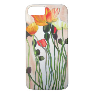 title_seo2 Naranja Flores de amapola acuarela arte