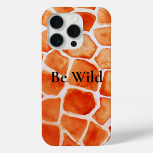 Funda Para iPhone 15 Pro Naranja Giraffe Animal Print