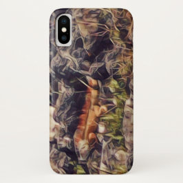 Funda Para iPhone X Naranja Guana Art