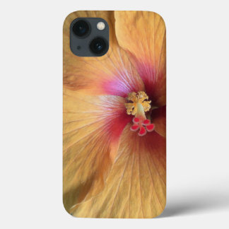 Funda Para iPhone 13 Naranja Hibiscus Ruffle