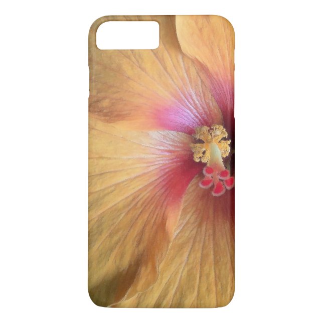 Funda De Case-Mate Para iPhone Naranja Hibiscus Ruffle (Reverso)