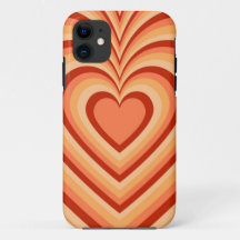 Naranja Hypnotic Heart Love Pattern