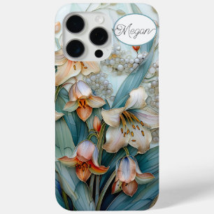 Funda Para iPhone 15 Pro Max Naranja irlandés White Lilies