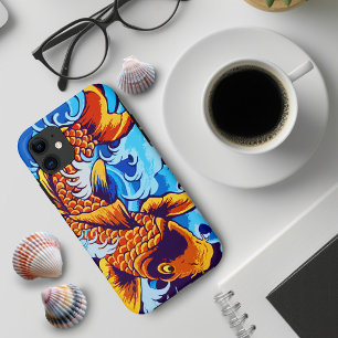 Funda Para iPhone 11 Naranja Koi Fish Blue