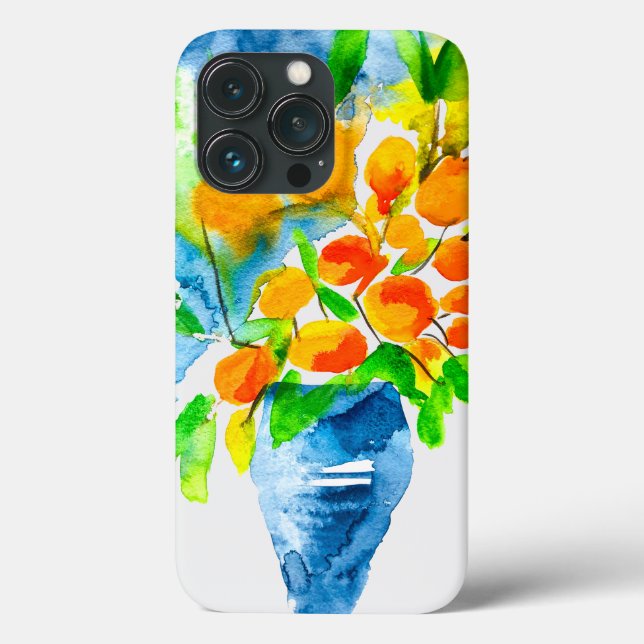 Funda De Case-Mate Para iPhone Naranja kumquat frutal arte acuarela (Reverso )