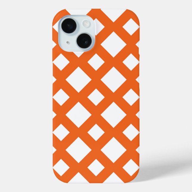 Funda De Case-Mate Para iPhone Naranja Lattice en blanco (Reverso )