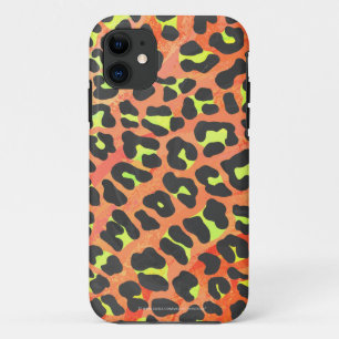 Funda Para iPhone 11 Naranja leopardo e impresión amarilla