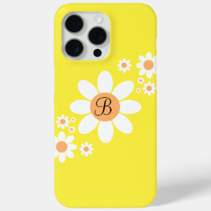Funda Para iPhone 15 Pro Max Naranja lindo y Daisies blancos inicio floral