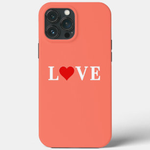 Funda Para iPhone 13 Pro Max Naranja LOVE Heart