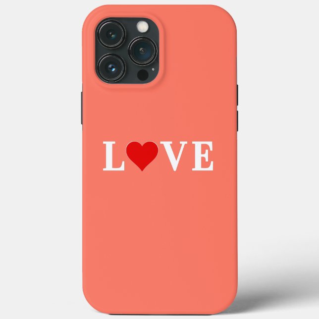 Funda De Case-Mate Para iPhone Naranja LOVE Heart (Reverso )