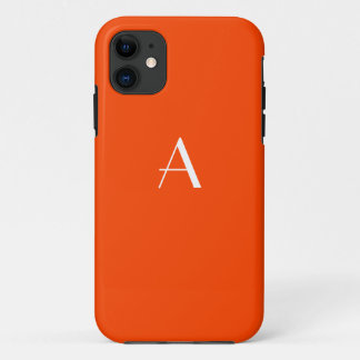 11 Naranja Monograma Rojo Funda para iPhone 5