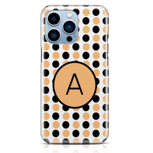 Funda Para iPhone 15 Naranja monograma y negro